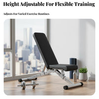 Adjustable Weight Bench Space Saving Foldable Exercise Bench Padded Cushion Fitness Equipment for Home Gym
