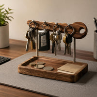 Hardwood Key Holder Large Capacity Key Organizer Stand Space Home Storage for Entryway