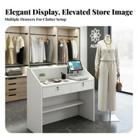 Compact Design Small Currency Ier Desk Sturdy Construction Retail Checkout Counter Easy to Clean Small Currency Ier Table Scratch Resistant for Receptionists, Business Owners, Office Reception, Boutique, Medical Office, Restaurant
