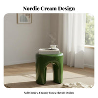 Nordic Design Arched Leg Stool Modern Minimalist Household Furniture Multi-Functional Side Table Multifunctional for Apartment Dwellers, Interior Design Enthusiasts, Living Room, Entryway, Small Areas, Bedroom