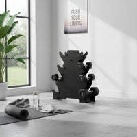 Space Saving 3-Tier Dumbbell Stand Stable Design Hand Weight Storage Rack for Home Gym