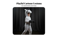 Attached Tail Kids Horse Costume Stuffed Head Hood Horse Jumpsuit Realistic Design for Toddlers, Halloween, Role Play, School Plays