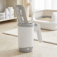 Waste Collector with Built-in Bin, Portable Debris Sifter with Rectangular Holes, Multi-Functional Tool for Waste Trays