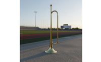 Gold Finish Bugle with Gloves Brass Bugle Big Bell Design Wind Instrument Portable for Students, Beginners, School Band, Drum Corps