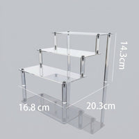 Display Shelf Acrylic Stand, Clear Transparent Tiered Organizer, Cake for Collectibles, Riser