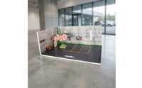 1:64 Street Building Model PVC Board Street-Corner Model Cherry Blossom Miniature City Layout