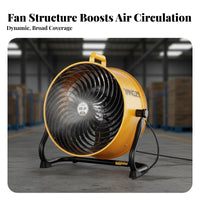 Powerful Airflow Industrial Floor Fan Portable Commercial Floor Fan 4-Speed Air Moving Equipment Adjustable Tilt for Factory, Workshop, Warehouse, Garage