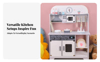 Freestanding Pretend Kitchen Set Children's Kitchen Playset Open Shelving for Children
