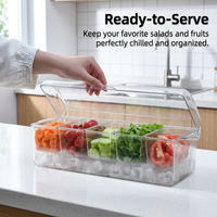 Storage Containers with Lids, Salad Bar Container, Fridge Organizer, Meal Prep Food Storage, Kitchen Organizer with Lid, Refrigerator Organization