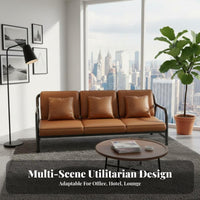 Loveseat and Table Set rustic aesthetic Metal Frame Loveseat Nordic Aesthetic Lounge Seating for Renters, pairs, Office, Living Room, Reception Area