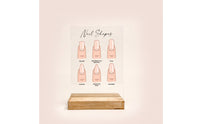 Nail Shape Guide Acrylic Nail Shape Chart Manicure Reference Guide Self-Standing Display Board with Holder Compact
