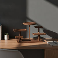 Multi-Tier Tiered Display Stand Solid Wood Wooden Display Stand Sturdy Desktop Organizer Rack Compact for Collectors, Decorators, Shop Window, Living Room, Bedroom