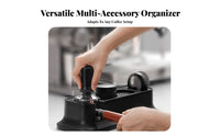 Portafilter Tamping Stand Sturdy ABS Material Espresso Tamping Station Espresso Tool Organizer Multi-Compartment Design for Cafe