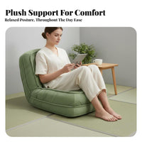 Ergonomic Design Adjustable Padded Lounger Plush Comfort Adjustable Padded Recliner Sturdy Frame Floor Chair No Assembly Required for Adults, Students, Teenagers, Living Room, Bedroom, Dorm Rooms, Bay area