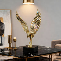Eagle Statue with Base Gilded Eagle Sculpture Decorative Bird Figurine Glossy Bird Statue Tabletop for Homeowners, Living Room