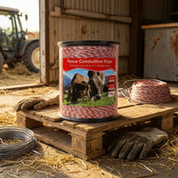 Electric Fence Rope with Stakes High Visibility Conductive Fence Rope Easy to Install for Farmers, Pasture, Farm