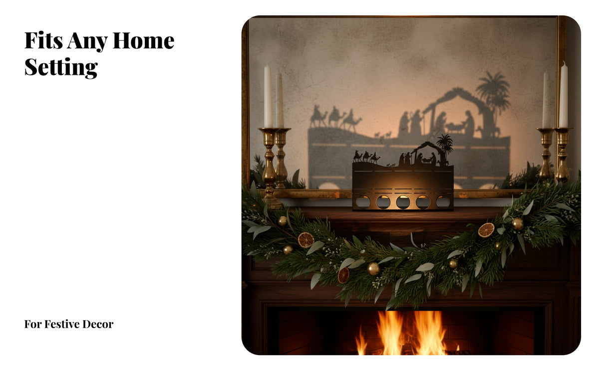 Silhouette Candle Holder Rectangular Base Tabletop Tealight Holder Decorative Candle Stand Compact Size Table Centerpiece