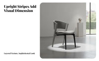 Italian Inspired Design Upholstered High-Back Dining Chair Sturdy Construction Pleated Back Chair Easy to Clean Household Furniture Ergonomic Support for Restaurant Owners, Interior Designers, Hotel Lobby, Reception Area, Kitchen, Living Room