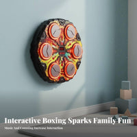 Built-in Speaker Wall Mounted Electronic Punching Target Adjustable Speed Modes Wall Mounted Music Boxing Machine Digital Hit Counter Smart Reaction Training Machine Shock Absorbing Pads for Children, Beginners, Adults, Home