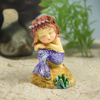 Aquarium Resin Ornaments Ocean Landscape Decor Set with Shells, Starfish, Sailboat, and Lighthouse