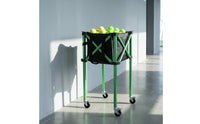 Ball Storage Cart Foldable Rolling Sports Ball Cart Foldable Athletic Gear Organizer with Removable Basket for Coaches, Teachers, Gym, School
