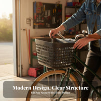 Lightweight Plastic Front Bike Basket Easy to Install Front Handlebar Basket Sturdy Construction for Students, Kids, Shopping, Commuting