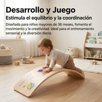 Wooden Balance Board for Kids, Curved Balance Table with Felt Pad, 94.5x29.5x1.5cm, Ideal for Play and Training