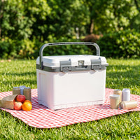 Insulated Ice Chest with Ice Packs Lightweight Hard-Sided Chiller with Handle Versatile Insulated Cooler for Camping, Barbecue