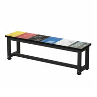 Multi-Functional Low Backless Bench Versatile Use Rectangular Frame Bench Space-Saving Design Changing Stool Stable Structure for Business Owners, Apartment Dwellers, Shopping Mall, Retail Shop, Rest Area, Entryway