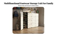 Modular Footwear Storage Unit Multi-Layer Design DIY Assembly Shoe Closet Dustproof Stackable Storage Cubes for Families, Students, Entryway