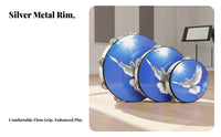 3 Pieces Peace Dove Design Double-Row Jingle Tambourine Easy to Play Double Row Jingle Trembler Clear and Loud Sound Percussion Instrument Crisp Percussive Rhythm for Children, Beginners, Dance Accompaniment, Classroom, Music Education, Performance