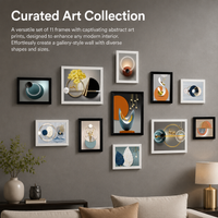Multi Photo Frame Set of 8, Modern Minimalist Black Picture Frame, No-Drill Rectangle Frame for Gallery Wall, Matte Finish Home Decor