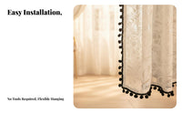 Translucent Floral Door Curtain Machine Washable Lace Translucent Door Panel