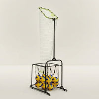 Volleyball with Ball Collection Bag Wheeled Volleyball Net with Ball Collector Foldable Athletic Gear for Gym