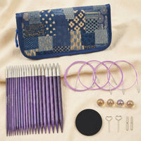 Patchwork Pattern Interchangeable Circular Knitting Flexible Cables Circular Knitting Needle Set Heart-Shaped Tools Metal Needle Tips