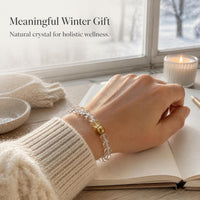 Natural Clear White Crystal Bracelet for Wealth and Good Fortune, High-Quality Energy White Crystal Hand String