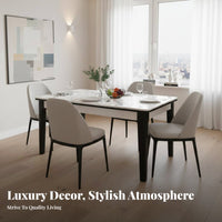 7 Pieces Rectangular 6-Seater Dining Suite Minimalist design Rectangular Dining Table Set Modern Design Household Furniture for Families, Kitchen, Home