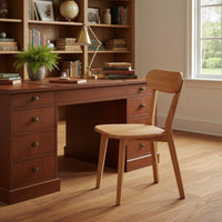 Sturdy Construction Solid Wood Dining Chair Ergonomic Seat Indoor Seating for Study