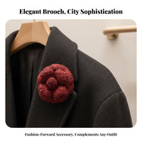 Tweed Camellia Brooch Classic Design Camellia Flower Lapel Pin Elegant Handmade Tweed Flower for Bridesmaids, Parents, Formal Events, Parties, Gifting