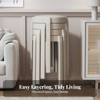 Minimalist Design Stackable Padded Stool Thickened frame Padded Nesting Stool Easy to Clean Household Seating Reinforced Frame for Homeowners, Event Organizers, Dining Room, Kitchen, Balcony, Entryway