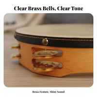 Sheepskin Tambourine Brass Jingling Discs Jingling Discd Frame Drum Clear Sound Percussion Instrument for Dancers, Music Students