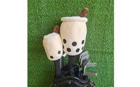Scratch Protection Bubble Tea Golf Headcover Cute Design Cartoon Milk Tea Driver Cover Fits 460cc Drivers Tapioca Pearl Soft Club Cover Embroidered Details for Golfers, Driving Range