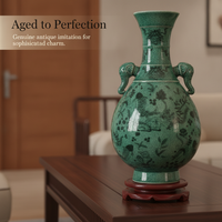 Jingdezhen Ceramic Vase for Living Room Decor, Chinese Style Flower Arrangement Ornament, Light Luxury Blue and White Porcelain