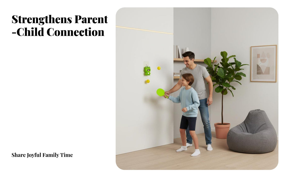 Hanging Racket Sport Pong Parent-Child Interaction Hanging Table Tennis Hand-Eye Coordination Frog Table Tennis Toy for Home, Indoor, Playroom