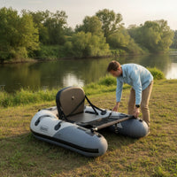 Compact Inflatable Fishing Boat with Seat Portable Fishing Belly Boat Lightweight Buoyant Tube Comfortable for Anglers