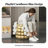 Light Luxury Design Corn Cob Ottoman Multi-Functional Shoe Changing Bench Space-Saving Footstool Sturdy Build for Decor lovers, Homeowners, Entrypath, Living Room, Bedroom, Dormitory