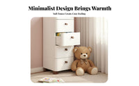 Space Saving Childrens Clothes Organizer Large Capacity Bedside Storage Cabinet Deepened Drawers Multi-Layer Storage Cabinet Rounded Corners for Apartment Dwellers, Homeowners, Bedroom, Playroom, Tight Areas, Living Room