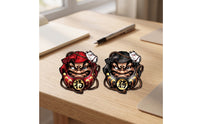Traditional Daruma Decal with Chinese Character Self-Adhesive Daruma Decal Waterproof Cartoon Sticker Graphic for Notebooks