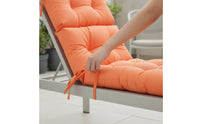 Outdoor Three-Fold Seat Cushion Tufted High Back Chair Cushion Foldable Padded for Patio, Garden, Poolside, Balcony