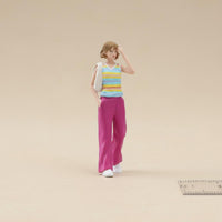 Highly Detailed Wide-Leg Pants Woman Figurine Hand Painted Miniature Girl Figure Scale Model Person for Sand Table Scene